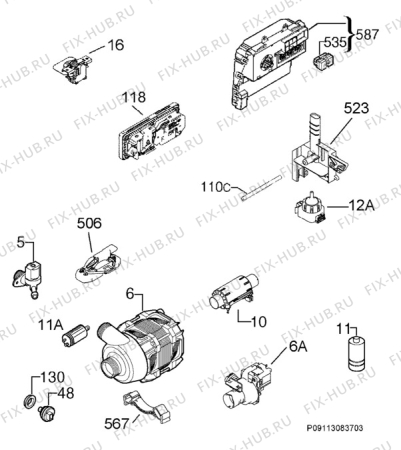 Взрыв-схема посудомоечной машины John Lewis JLDWW906 fromSNo.103 - Схема узла Electrical equipment 268